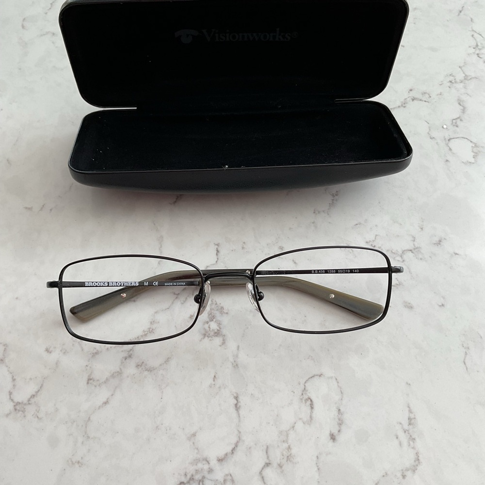 Brooks Brothers Black Rectangular Glasses With Me… - image 1